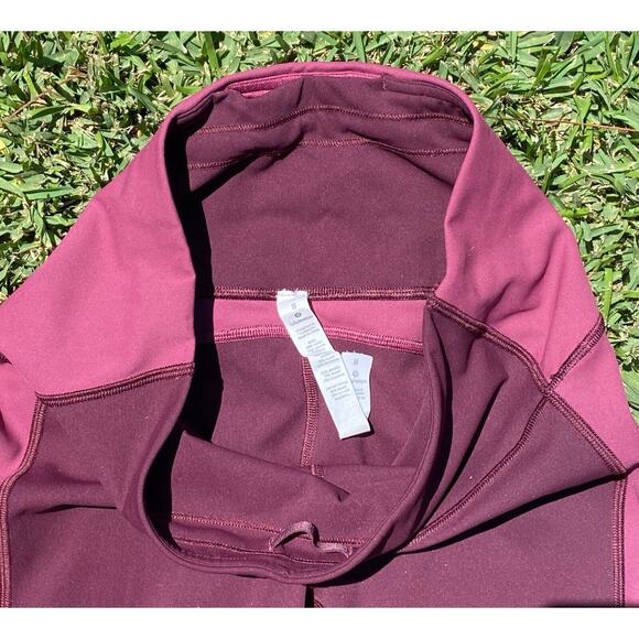 Lululemon Colour Me Ombre Crop Leggings Fuchsia Women’s Size 8 Burgundy Shades - Picture 6 of 11